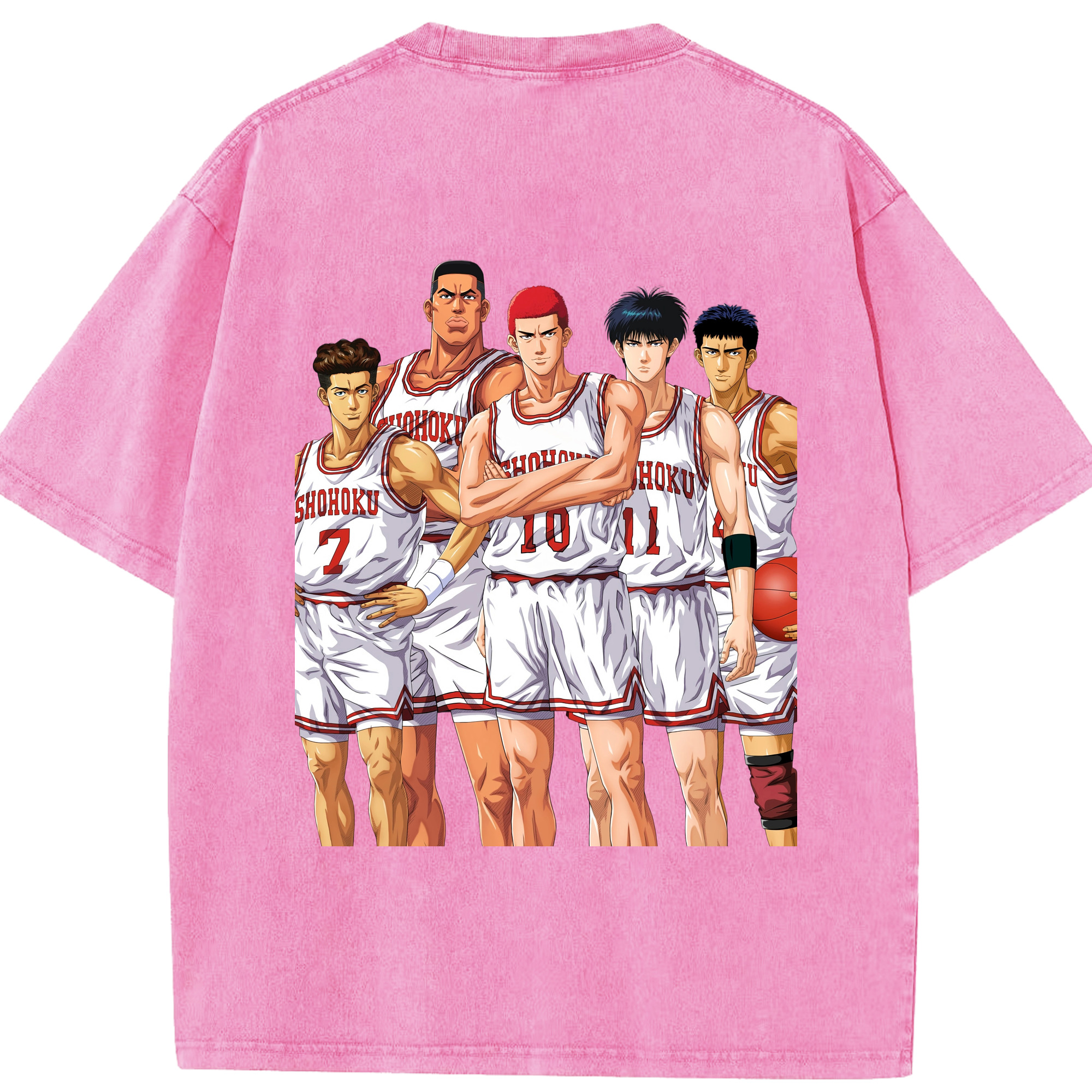 SLAM DUNK／スラムダンク 綿100% ヴィンテージ風 半袖Tシャツ（背面プリント）